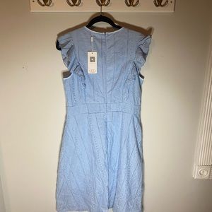 -Blue A-Line Dress